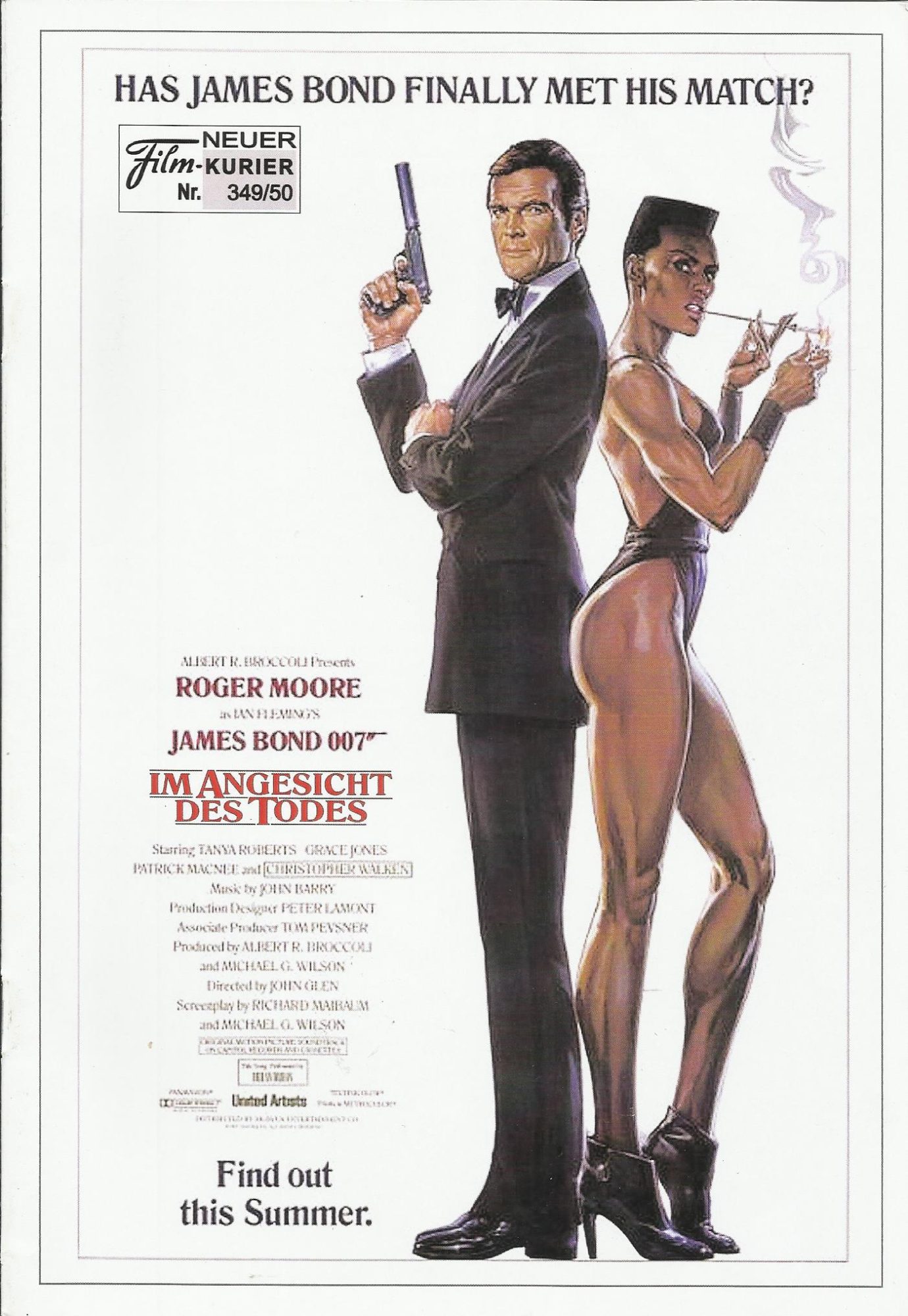349/350: James Bond 007 Im Angesicht des Todes ( A View to a Kill ) ( Albert R. Broccoli ) ( 2. Auflage ) Roger Moore, Christopher Walken, Tanya Roberts, Grace Jones, Patrick Macnee, Desmond Llewelyn, Lois Maxwell,