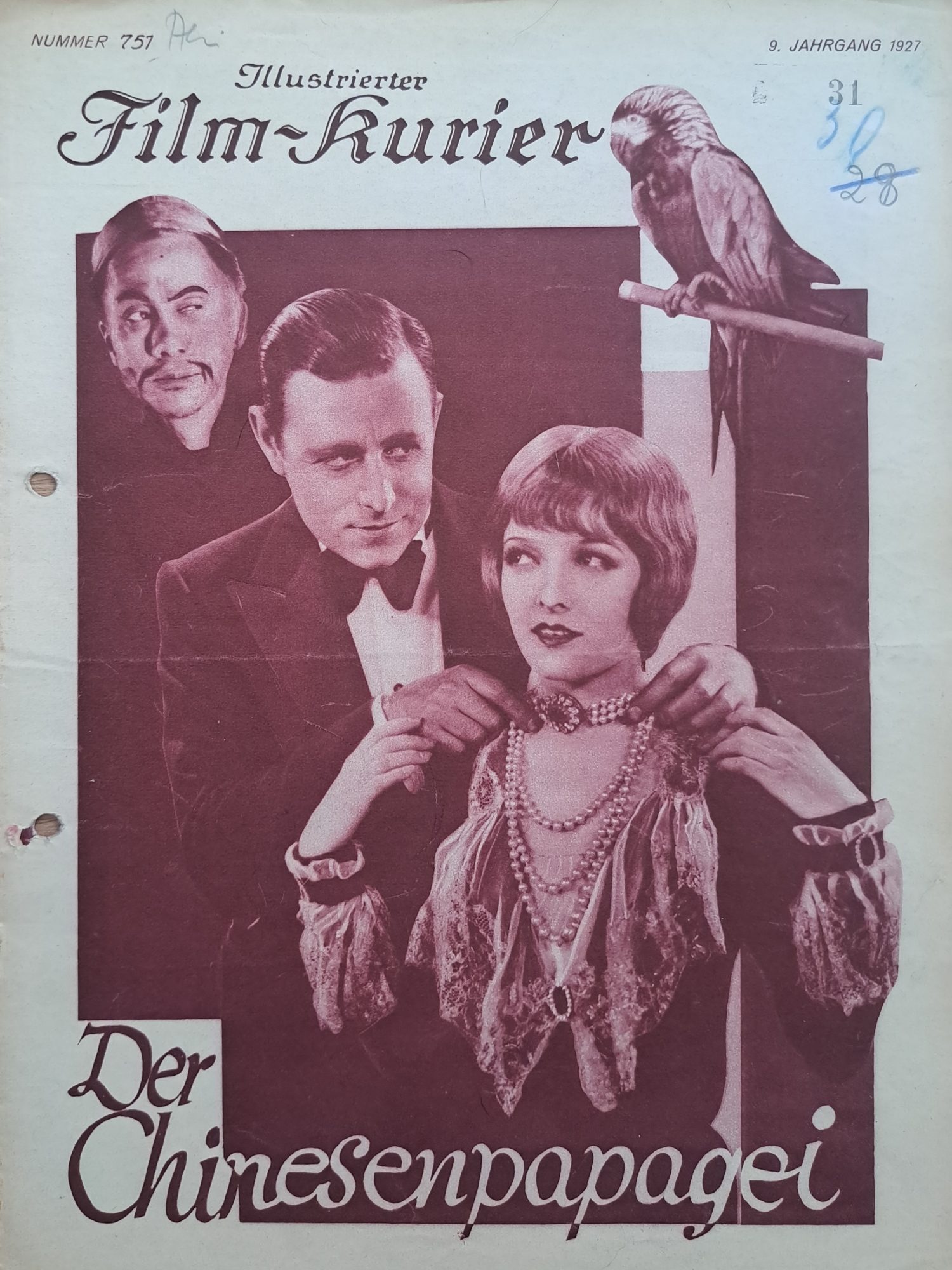 751: Der Chinesenpapagei ( Charlie Chan ) Marion Nixon, Florence Turner, Hobart Nosworth, Fred Esmelton, Edmund Burns, K. Hso-Jin, Albert Conti, Edward Kennedy, Anna May Wong