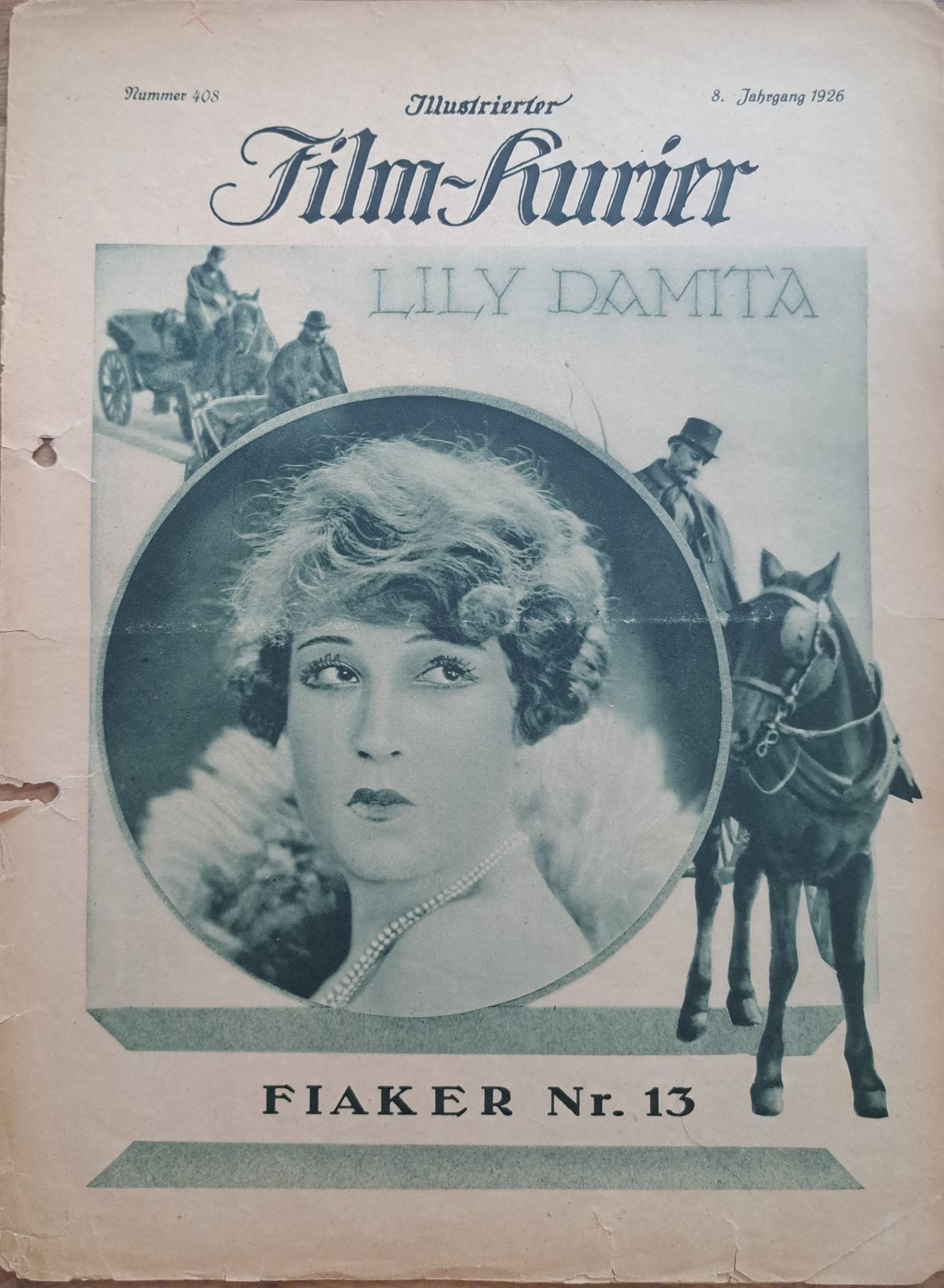 408: Fiaker Nr. 13 ( Michael Kertész ) Jack Trevor, Paul Biensfeld, Carl Ebert, Walter Rilla, Hermann Picha, Valeska Stock, Max Gülstorff, Sophie Pagay, Albert Paulig