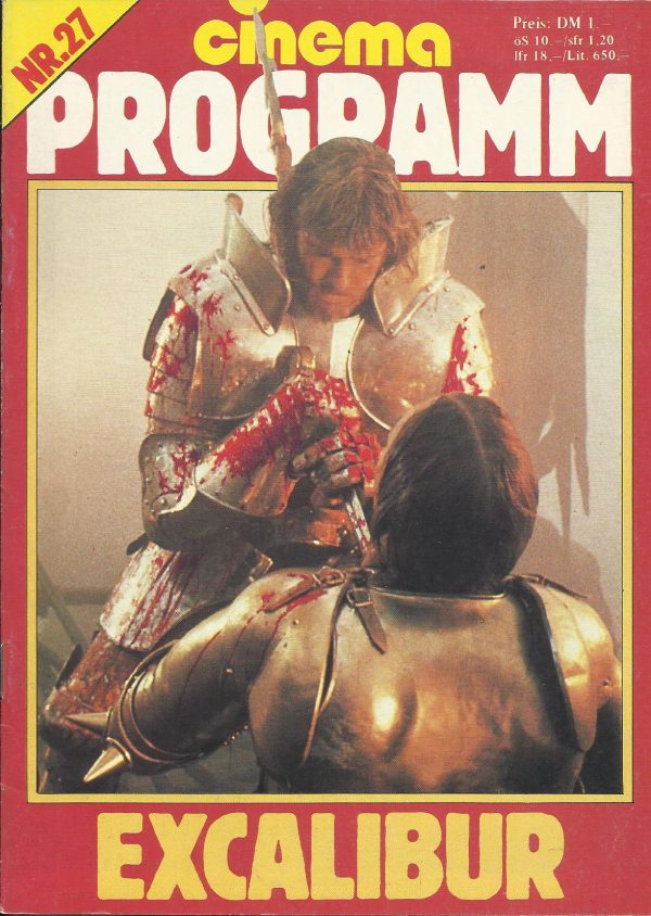 Nr. 27: Excalibur ( John Boorman ) Nigel Terry, Helen Mirren, Nicholas Clay, Cherie Lunghi, Paul Geoffrey, Nicol Williamson, Robert Addie, Gabriel Byrne, Keith Buckley, Katrine Booman, Liam Neeson, Corin Redgrave, Niall O´Brian