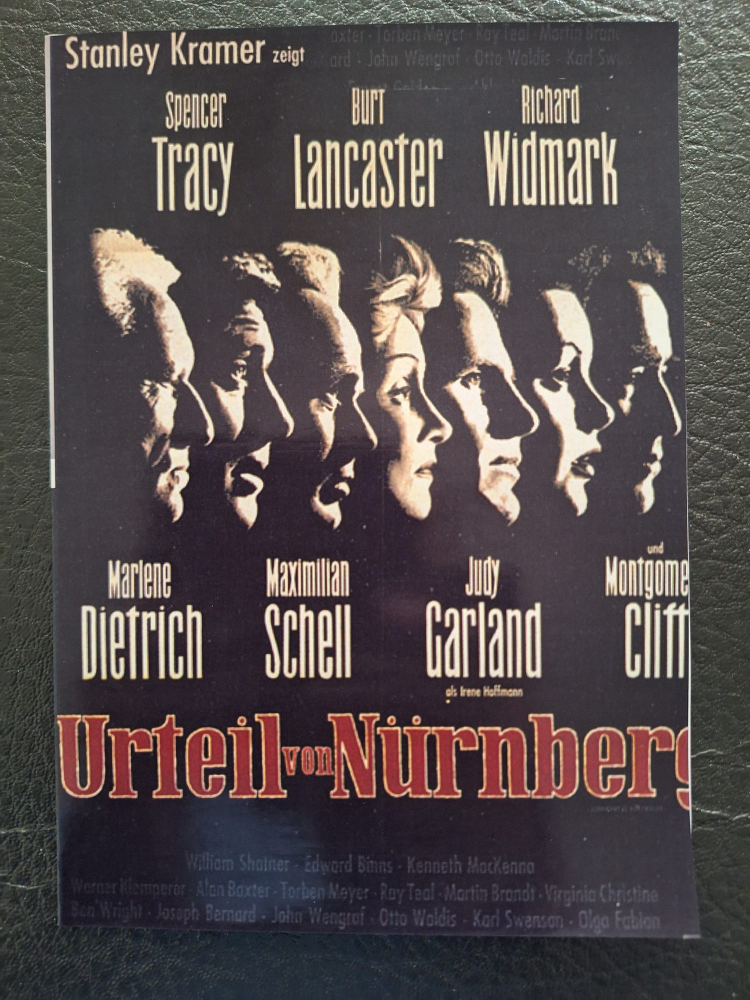 425: Das Urteil von Nürnberg ( Stanley Kramer ) Spencer Tracy, Marlene Dietrich, Burt Lancester, Richard Widmark, Maximillian Schell, Judy Garland, Montgomery Clift,