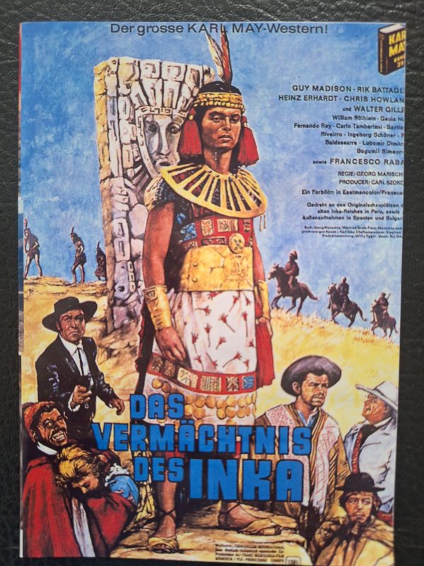 430: Das Vermächtnis des Inka ( Karl May ) Guy Madison, Rik Battaglia, Geula Nuni, Fernando Rey, Ingeborg Schöner, Francesco Rabal, G. Gantscheff, T. Cornejo, Walter Giller, Chris Howland, Heinz Erhardt, William Rothlein,