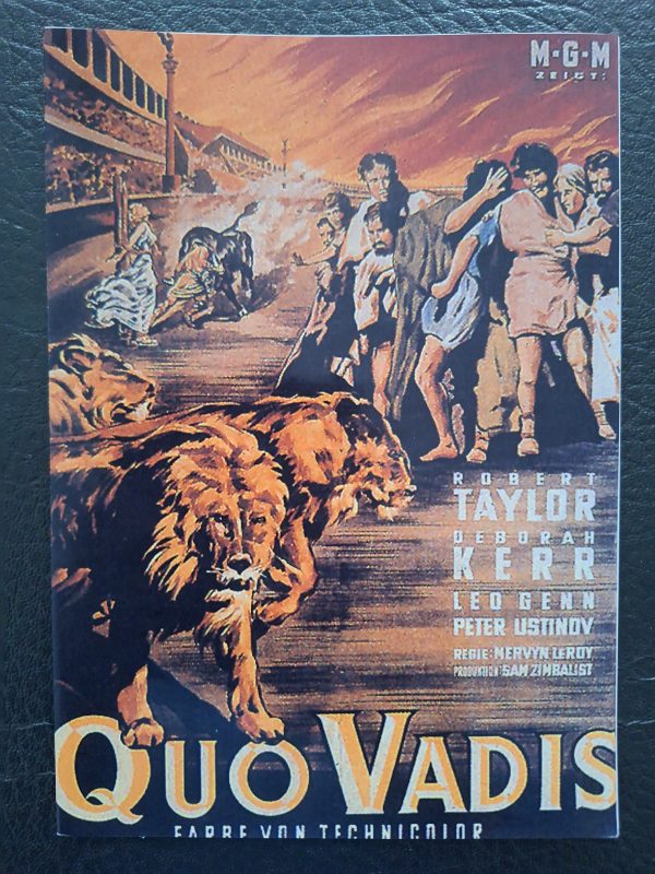 677: Quo Vadis (Mervyn LeRoy) Robert Taylor, Deborah Kerr, Leo Genn, Peter Ustinov, Patricia Laffan, Finiay Currie, Abraham Sofaer, Marina Berti, Buddy Baer, Felix Aylmer, Nora Swinburne, Ralph Truman, Norman Wooland, Peter Miles, Geoffrey Dunn,