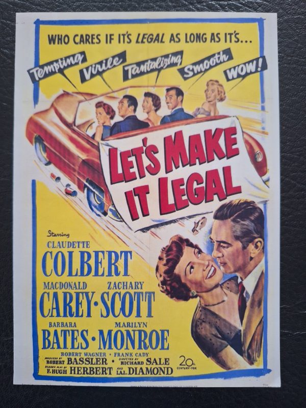 681: Lets Make it Legal ( Richard Sale ) Claudette Colbert, Macdonald Carey, Zachary Scott, Barbara Scott, Robert Wagner, Marilyn Monroe, Frank Cady, Jim Hayward,