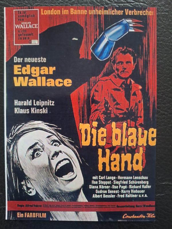 684: Die blaue Hand ( Edgar Wallace ) Klaus Kinski, Harald Leipnitz, Siegfried Schürenberg, Carl Lange, Ilse Steppat, Diana Körner, Hermann Lenschau, Gudrun Genest, Albert Bessler,