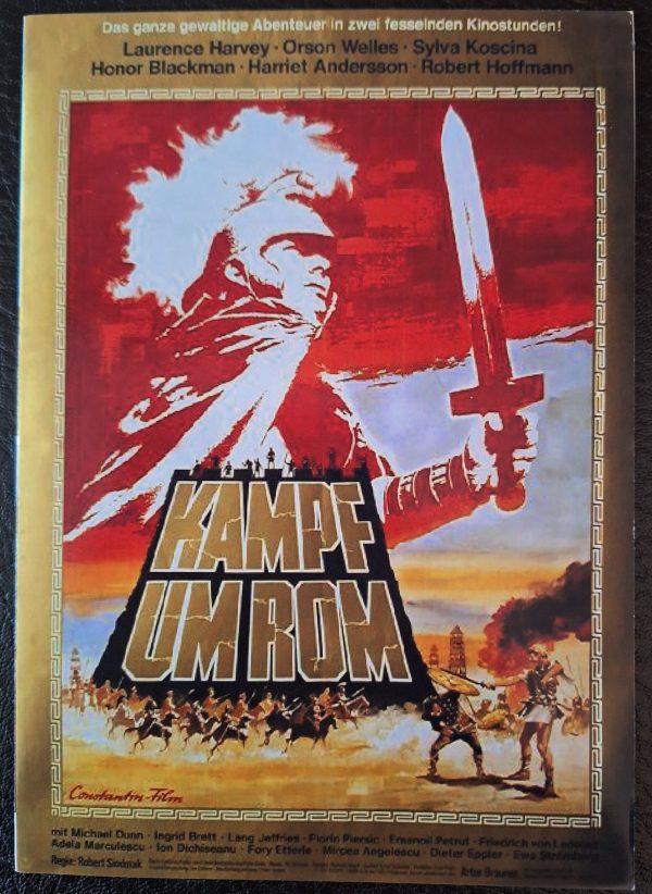 1070: Kampf um Rom 1. und 2. Teil ( Robert Siodimak ) Laurence Harvey, Orson Welles, Sylva Koscina, Honor Blackman, Robert Hoffmann, Michael Dunn, Lang Jeffries, Friedrich von Ledebur, Dieter Eppler, Harriet Andersson,