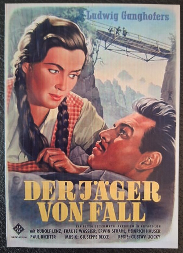1073: Der Jäger von Fall ( Ludwig Ganghofer ) Rudolf Lenz, Walter Sedlmayr, Traute Waßler, Erwin Strahl, Heinrich Hauser, Paul Richter, Ernst Firnholzer, Alfred Pongratz, Kurt Großkurth, Siegfried Rauch, Ernst Reinhold, Peter Mühlen,