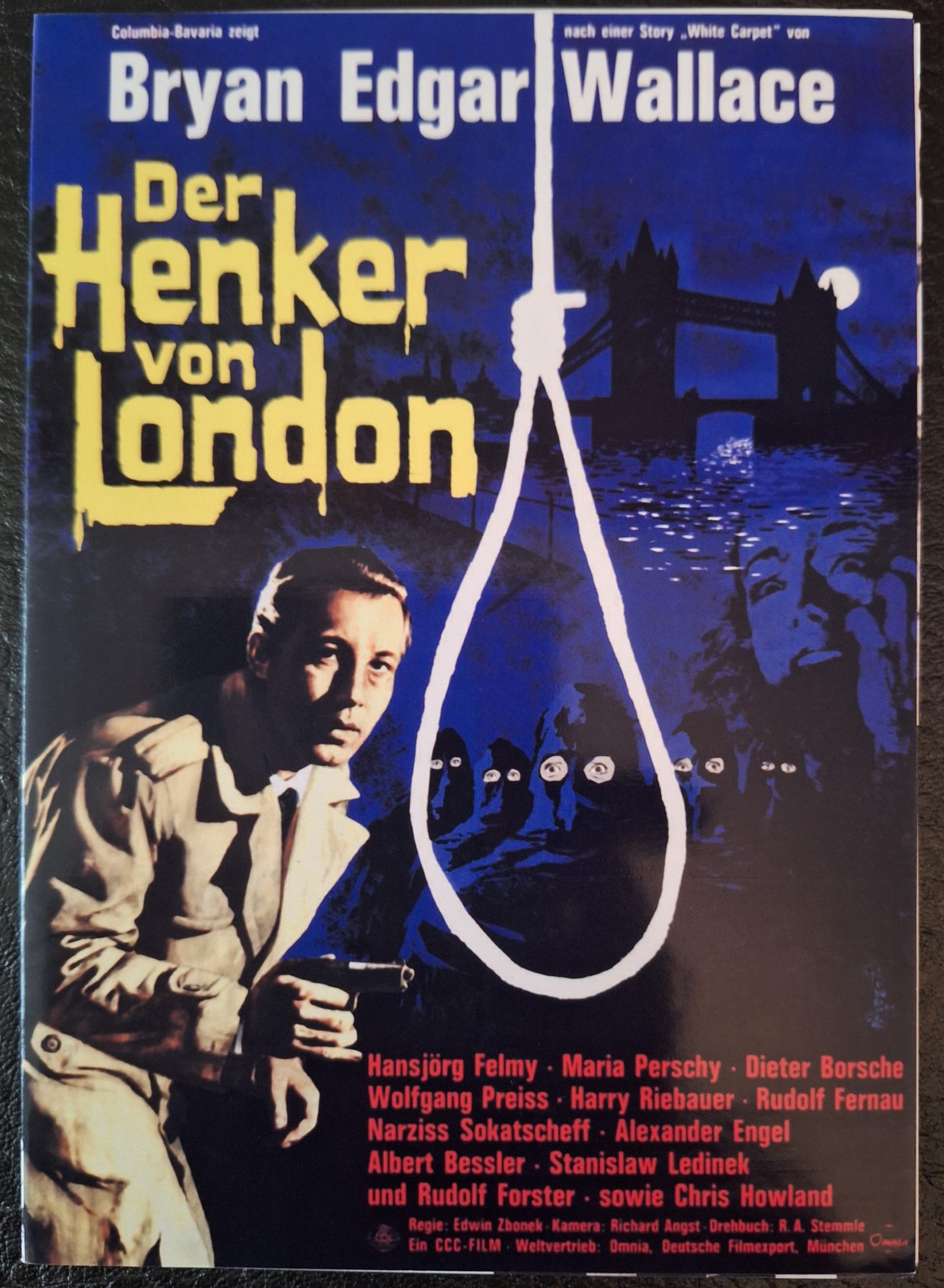 1345: Der Henker von London ( Brian Edgar Wallace ) Maria Perschy, Hansjörg Felmy, Dieter Borsche, Wolfgang Preiss, Harry Riebauer, Rudolf Fernau, Narziss Sokatscheff, Alexander Engel, Albert Bessler, Stanislav Ledinek, Rudolf Forster, Chris Howland
