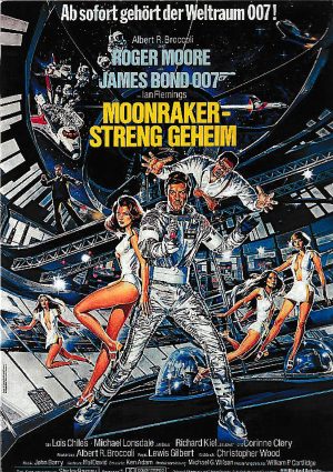 1972: Moonraker, ( James Bond 007 ) ( Ian Fleming ) Roger Moore, Lois Chiles, Michael Longsdale, Richard Kiel, Corinne Clery, Bernard Lee, Desmond Llewelyn, Lois Maxwell, Toshiro Suga,