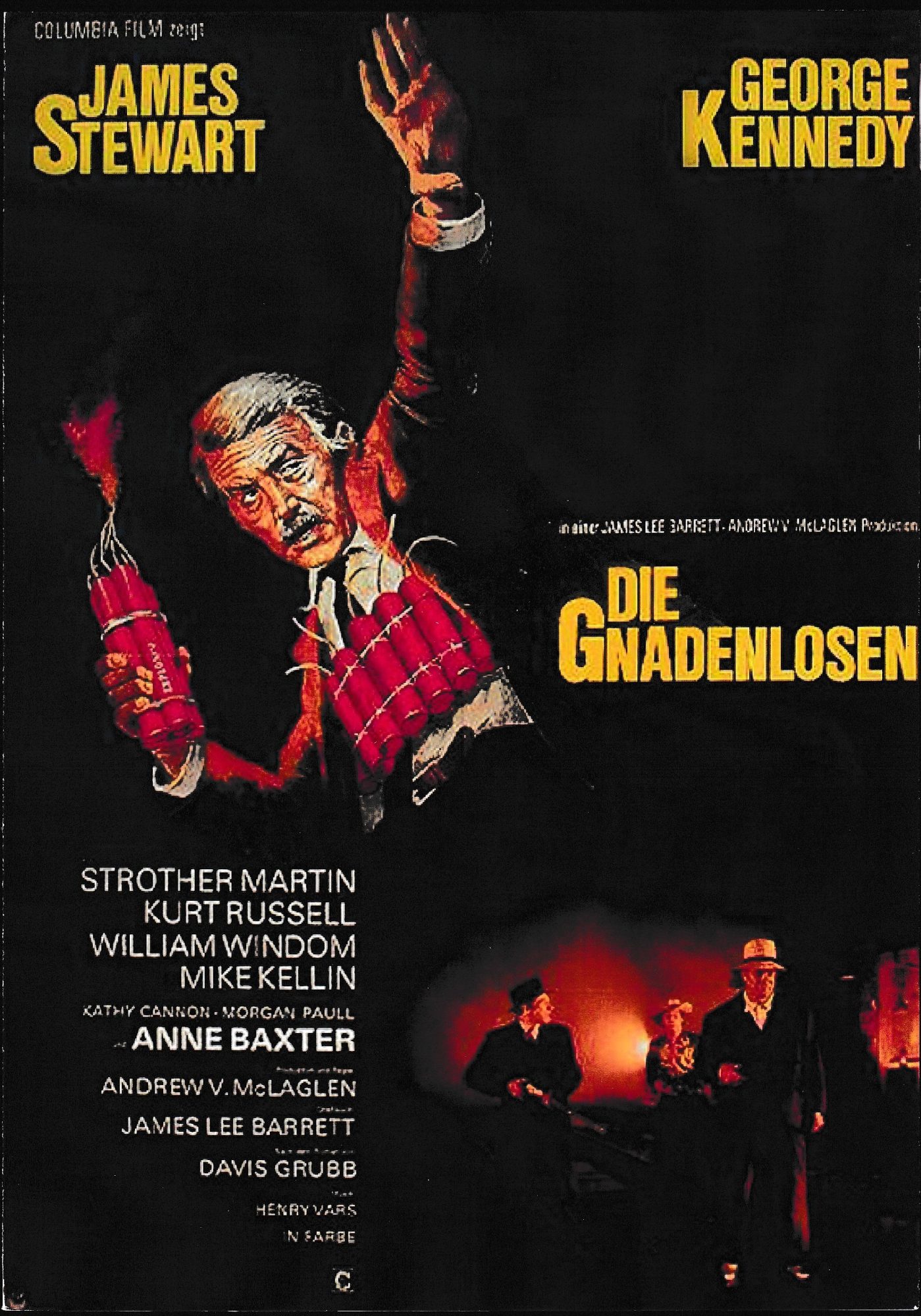 1994: Die Gnadenlosen ( Fools Parade ) ( Andrew V. McLaghlen ) James Stewart, Anne Baxter, George Kennedy, Strother Martin, Kurt Russell, William Windom, Mike Kellin, Katherine Cannon, Morgan Paull, Robert Donner,